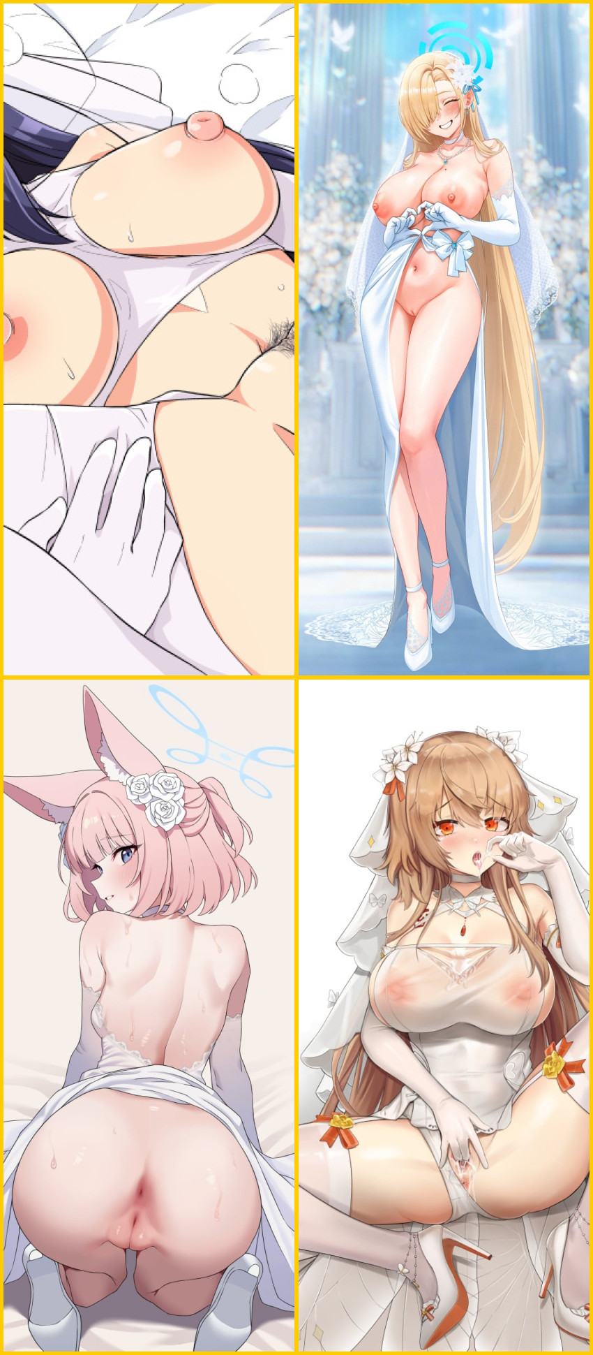 asuna (blue archive) hentai,  hood (azur lane) hentai,  inaba tewi hentai | #Weddingdress #Wedding #Nude #Naked #R34 #rule34 #r34 | 